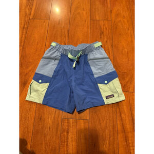 Patagonia Colorblock Blue and Light Green Athletic Shorts